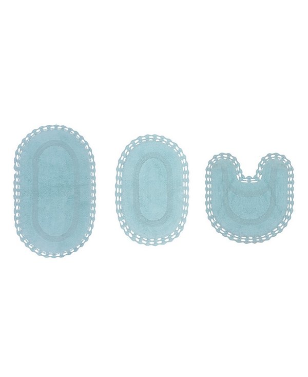 Hampton Crochet Reversible 3-Pc. Bath Rug Set